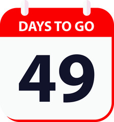days to go last countdown icon 49 days go vector image.