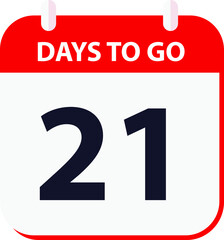 days to go last countdown icon 21 days go vector image.