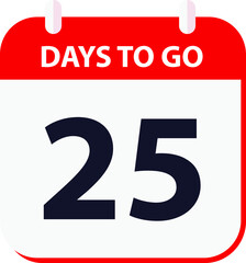 days to go last countdown icon 25 days go vector image.