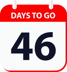 days to go last countdown icon 46 days go vector image.