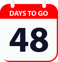 days to go last countdown icon 48 days go vector image.