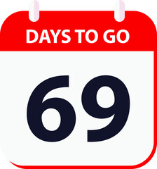 days to go last countdown icon 69 days go vector image.