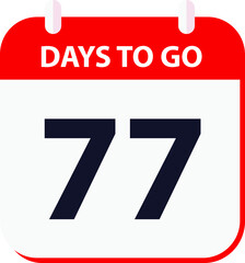 days to go last countdown icon 77 days go vector image.