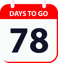 days to go last countdown icon 78 days go vector image.