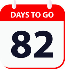 days to go last countdown icon 82 days go vector image.