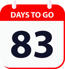 days to go last countdown icon 83 days go vector image.