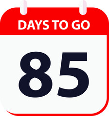 days to go last countdown icon 85 days go vector image.