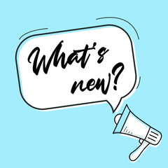 What's new symbol. Megaphone banner. Special offer sign.