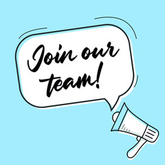 Join our team on speech bubble