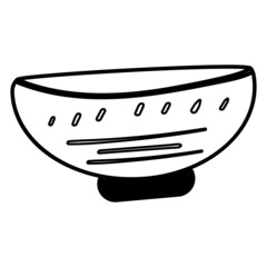 African Clay Bowl. Vector cartoon illustration page or book for kids and adults