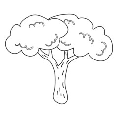 A tree in a naive style. Vector illustration page or book for kids and adults