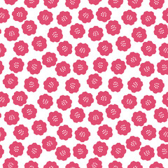 Abstract botanical seamless pattern. Simple flower shape