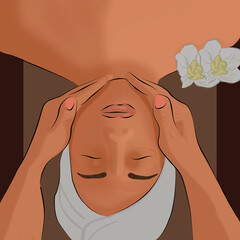 A girl at a Thai massage session