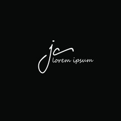 Initial Letter jc Logo - Handwritten Signature Logo