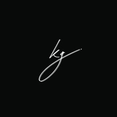 Initial Letter kg Logo - Handwritten Signature Logo