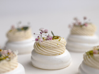 Meringue dessert pavlova cake. 