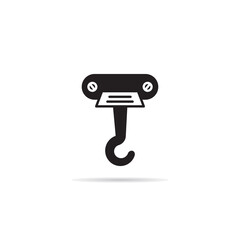 pulley and crane hook icon vector illustration
