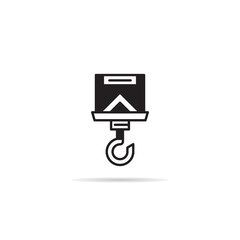 pulley and crane hook icon vector illustration