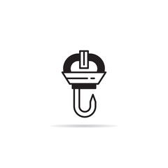 pulley and crane hook icon vector illustration