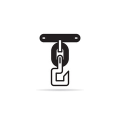 winch and crane hook icon vector illustration