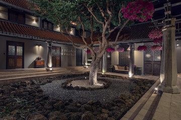 view of nice china style villa in tropic environment   