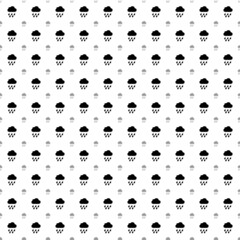 Square seamless background pattern from geometric shapes are different sizes and opacity. The pattern is evenly filled with big black rain symbols. Vector illustration on white background