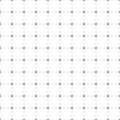 Square seamless background pattern from geometric shapes are different sizes and opacity. The pattern is evenly filled with small black zodiac leo symbols. Vector illustration on white background