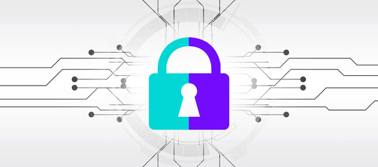Naklejka premium 2d illustration Safety concept: Closed Padlock on digital background 