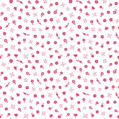 Abstract botanical seamless pattern. Simple flower shape