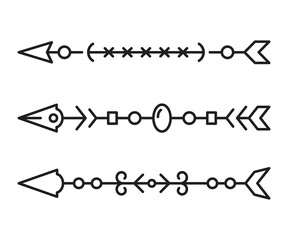 tribal arrows separator vector illustration