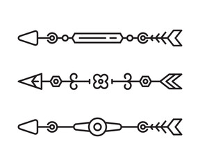 arrows weapon line vector illustration