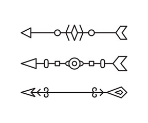 arrows weapon line vector illustration