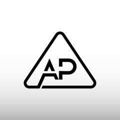 AP triangle Creative Modern Business Typography Vector Template. AP Letter Logo Design Vector.