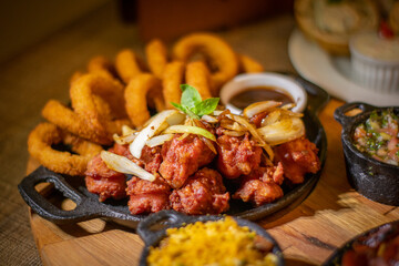 Linguiça, porco preto de restaurante 