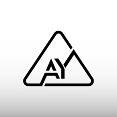 AY triangle Creative Modern Business Typography Vector Template. AY Letter Logo Design Vector.