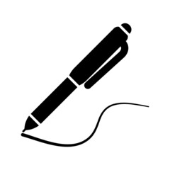 Writing pen icon, isolated on white background.