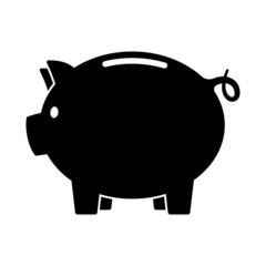 Piggy bank icon, isolated on white background.