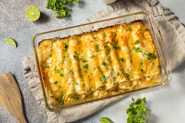 Homemade Mexican Tomatillo Green Enchiladas