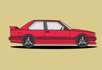 Sport car illustration from the side