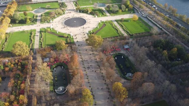 Top view of the Grand Bassin Rond in Paris