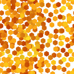 Seamless pattern with golden with honeycomb shapes. Vector background for invitation, poster, card, banner, announcements and others