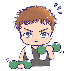 筋トレをする男性