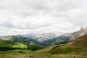 Fototapeta na wymiar Landscape of snowy Dolomites, Italy