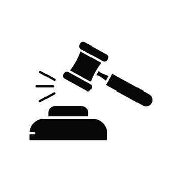 Hammer of law icon. suitable for symbol of justice, law day. solid icon style. simple design editable. Design template vector