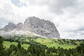 Obraz premium Landscape of snowy Dolomites, Italy