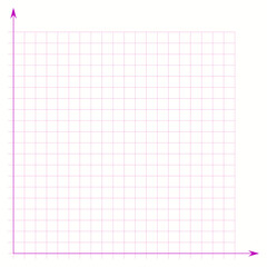 Grid paper. Mathematical graph. Cartesian coordinate system with x-axis, y-axis. Squared background with color lines. Geometric pattern for school, education. Lined blank on transparent background