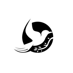 bird logo illustration design abstract clipart vector