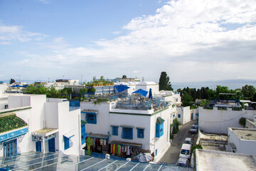 White and blue town Sidi Bou Said, Tunisia, North Africa