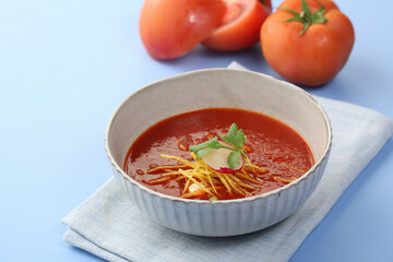 tomato soup in a bowl