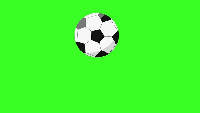 soccer ball bounces on green background, chroma key